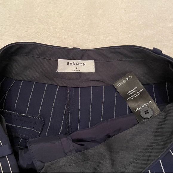 Aritzia Babaton Modesto Blue White Pinstripe 2 pants tailored wide leg pants - Picture 5 of 10